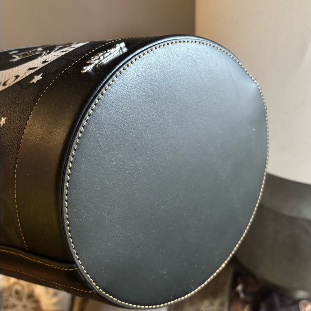 Authentic Coach Signature/Smooth leather w Celestial Cat Design bucket shoulder - Picture 7 of 15